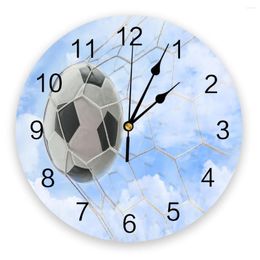 Wall Clocks Soccer Game Football Sky Victory Gate Living Room Clock Round Decor Home Bedroom Kitchen Decoration