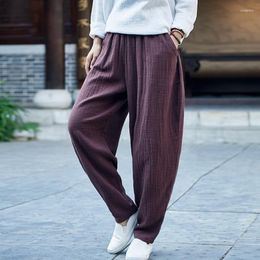 Women's Pants Brand Italy Style Girls Linen And Cotton Fashion Trousers Solid Casual Women Female Pantalones