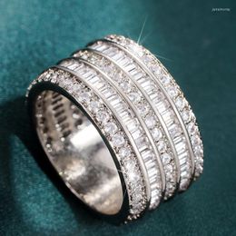 Wedding Rings CAOSHI Gorgeous Wide Bands Ring Female Party Accessories With Dazzling Cubic Zirconia Noble Lady Engagement Jewellery Gift