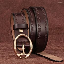 Belts Lady Leather Belt Antique Cut And All Match Simplified Korean Version Fine Trousers Belt.