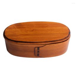 Dinnerware Sets Natural Wooden Japanese Lunch Box Double Layer Bento Outdoor Picnic School Container Storage For Kid Student