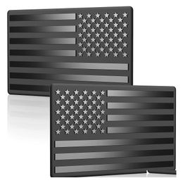 Adesivi per auto da 2 pacchetti Adesivo bandiera americana Black 3D US Decal per veicoli 5x 3 piccoli emblemi del paraurti USA Compatibile con jeep Trucks RV DHNQ7