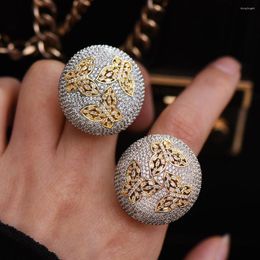 Wedding Rings GODKI BIG Fashion Luxury Butterflies BOLD Statement For Women Bridal Engagement Jewellery Baguette Zircon CZ