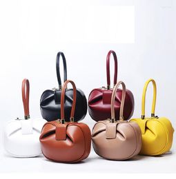 Evening Bags Fashion Women Wonton Bucket Bag One-Handle Small Round Handbag Underarm