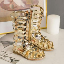 Sandals Summer Child Sandals Roman Boots High-top Girls Sandals Kids Gladiator Sandals Toddler Girls Shoes 230505