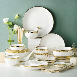 Plates Serving Luxury Table Dinner Set Porcelain Dessert Kitchen Plate Sets Dinnerware Platos De Cena Breakfast