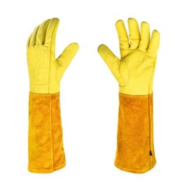 Cleaning Gloves 50LF Rose Pruning for Men and Women Long Thorn Proof Gardening Breathable Leather Gauntlet Garden Gift 230505