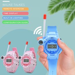 Toy Walkie Talkies Kids Watch Intercom WalkieTalkie Toy Children Interaction Interphone Toy Fashion Long Distance Call Interactive Kids Toys 2pcs 230504