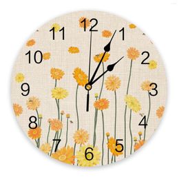 Wall Clocks Flower Daisy Clock Modern Design Stickers Home Decor Living Room Digital Bedroom Watch