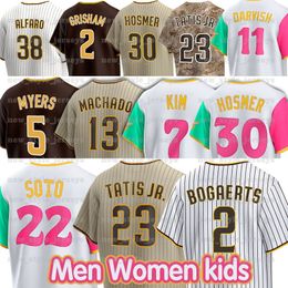 23 Fernando Tatis Jr. Padres Baseball Jerseys Juan Soto Manny Machado Xander Bogaerts Robert Suarez Yu Darvish Josh Hader Jose Azocar Luis Garcia Blake Snell