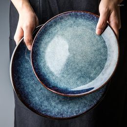 Plates Luxury Bowl Porcelain Blue Brand Adults Nordic Serving Dishes Sets Aparelho De Jantar Household Products XR50PZ
