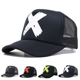 Berretto da baseball Geebro Lettera X Hip Hop Berretto da baseball in osso maschile Adulto Uomo Donna Cappello Fascia femminile Rock Cappelli piatti Berretto aderente 230504