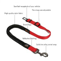 Apparel Retractable Pet Safety Car Seatbelts Leash for Vehicle Nylon Seat Belts Dog Seat Belt Heavy Duty Elastic Durable Harness for Dog