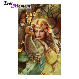 Stitch Ever Moment Diamond Painting Beautiful Girl Owl Squirrel DIY 5D Diamond Embroidery Mosaic Cross Stitch Pictures Wall ASF904