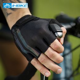 Sports Gloves INBIKE Half Finger Cycling Gloves Sport Fitness MTB Bike Gloves Men Women Riding Thickened Palm Pad Bicycle Fingerless Gloves 230504