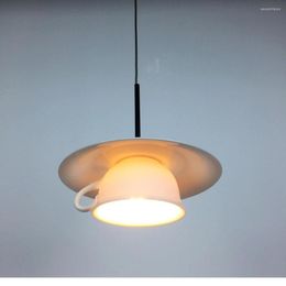 Pendant Lamps Modern Teapoea Cup Lights Lamp Living Room White Ceramics Hanging Home Indoor Kitchen LED Lighting Luminaire