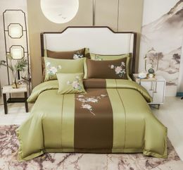 Bedding Sets Luxury And Vintage 4Pcs Set Chic Embroidery Patchwork Duvet Cover 600TC Egyptian Cotton Soft Bed Sheet Pillowcase