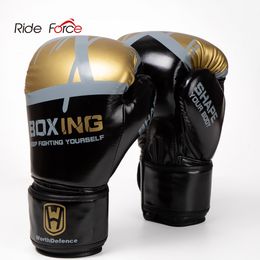 Sports Gloves Ride Force Kick Boxing Gloves Men Women PU Karate Muay Thai Guantes De Boxeo Free Fight MMA Sanda Training Adults Kids Equipment 230504