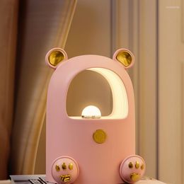 Decorative Figurines Internet Celebrity Violent Bear Bedside Decoration Small Night Lamp Home Decorations Birthday Gift For Girls