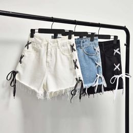 Women's Shorts Sexy Tassel Denim Shorts Women 2023 Summer Lace Up Jeans Shorts Plus Size S6XL Casual Streetwear Shorts Femme High Waist Jeans Z0505