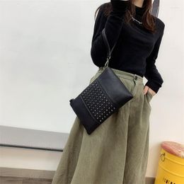 Evening Bags Fashion Women Clutch PU Leather Rivet Shoulder Bag Vintage Large Size Female Envelope Clutches Istlet Purse