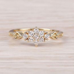 Cluster Rings Bright Super Sparkle Zircon Opening Adjustable Delicate Cute Women's Snowflake Ring Korean Ins