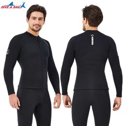 Wetsuits Drysuits Premium Diving Suit 2mm Top Long Sleeves for Men Women Wetwuit Neoprene Wetsuits Top Couple Wetsuit Scuba J230505