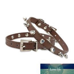 All-match Cool Cat Dog Collar Cats Dog Leather Spiked Studded Collars For Small Medium Dogs Chihuahua 5 Colours