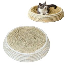 Scratchers Handmade Straw Woven Cat Scratch Board Pet Soft Warm Pad for Small Dogs Cats Scratcher Toys Sofa Bed Cat Anti Scratch House