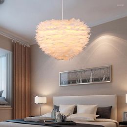 Pendant Lamps Lights Modern Romantic Feather Dreamy Chandelier For Bedroom Living Dining Room Parlour Hanging Deco Luminaire