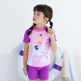 Childrens Swimsuit Two pieces Cartoon Printed Sports Split Boxers 2 10 Years Old Girl Bikini