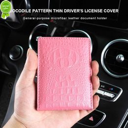 New Crocodile Leather Car License Cover for Car Driving Documents Card Credit Holder Purses Car Accessories for Girl Women