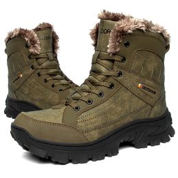 Men Large Size 48 Cotton Shoes Fashion Winter Warm Outdoor Hiking Shoes Warm Casual Military Boots Male Army Combat Boots
