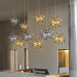 Chandeliers Gold / Chrome Steel Flower G9 Led Chandelier Lustre Pendant Lighting Dining Room Lights Decor Lamp Fixtures