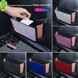 New Diamond Car Storage Organizer Bag Multifunctional Hanging Folding Storage Bag Organizer Necessities Car Interior Accessories