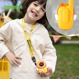 Toy Walkie Talkies 2Pcs Cute Rabbit Kids Walkie Talkie 3Km Range Uhf Radio Lanyard Interphone Childrens Mobile Phone Toys for Girls Boys Childrens 230504