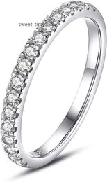 Yeedamy Moissanite Ehering für Damen, Verlobungsring, vergoldetes Sterlingsilber, Farbe D, VVS1. Stapelbare Diamantringe für Sie