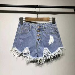 Women's Shorts Female fashion casual summer cool women denim booty Shorts high waists furlined legopenings Plus size sexy short Jeans Z0505