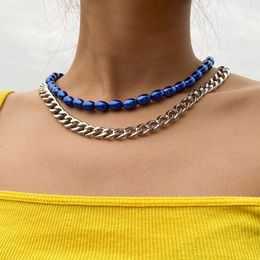 Chains 2pcs/set Punk Goth Imitation Pearl Choker Necklaces For Women Fashion Chocker Collares Steampunk Jewellery Wholesale A0042