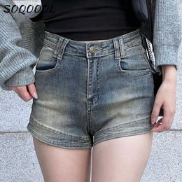 Women's Shorts Y2K Women's Summer Shorts Vintage 2023 Denim Jeans Booty Shorts Streetwear Casual All Match Base Pocket Hight Waist Hot Pants Z0505