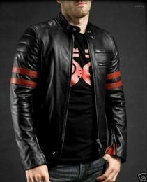 Men's Jackets Black Slim Fit Motorcycle Biker Jacket Men's Genuine Lambskin Leather