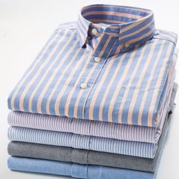 Men's Casual Shirts Large Size 8XL 7XL Men's Oxford Plaid Shirt For Male Long Sleeve High Quality Pure Cotton Soft Comfort Slim Fit Man Dress Shirts 230505