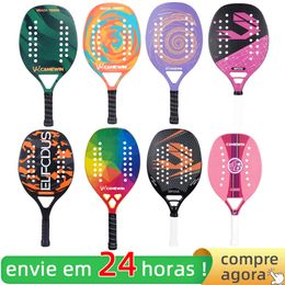 Tennis Rackets High Quality 3K Carbon and Glass Fiber Beach Tennis Racket Soft Face Tennis Racquet with Protective Cover Ball 230505