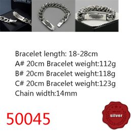 50045 Hip Hop S925 Sterling Silver Bracelet Punk Style Personalized Youth Dominant Cross Flower Letter Jewelry Couple Popular Accessories