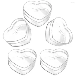 Gift Wrap 5pcs Heart Shape Clear Acrylic Favour Boxes Shaped Box Small Container Candy