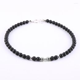 Choker Natural Lava Stone Hematite Beads Necklace For Men 45/50cm 8mm Tiger Eye Turquoises Necklaces Male Jewellery Gift
