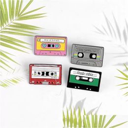 Pins Brooches Tape Record Best Of The 90S Purple Cassette Metal Enamel Brooch Personality Creative Badge Pin New Trendy Jewelry Gif Dhmu0