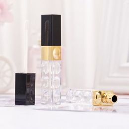 30pcs/Lot 5ml Black gold lip Gloss Tubes Cosmetic Container Beauty Makeup Tool Mini Refillable Bottles Lipgloss Tube Quality