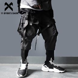 Mens Pants 11 BYBBS DARK Ribbons Multi Pockets Cargo Harajuku Casual Track Trouser Hip Hop Streetwear Techwear Joggers 230504