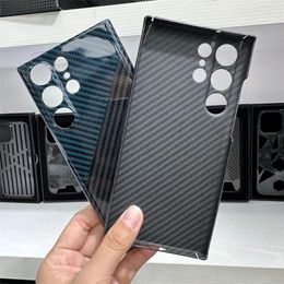 Bulletproof Genuine Carbon Fibre Aramid Slim Case for Samsung Galaxy S23 Ultra Glossy Camera Lens Cover